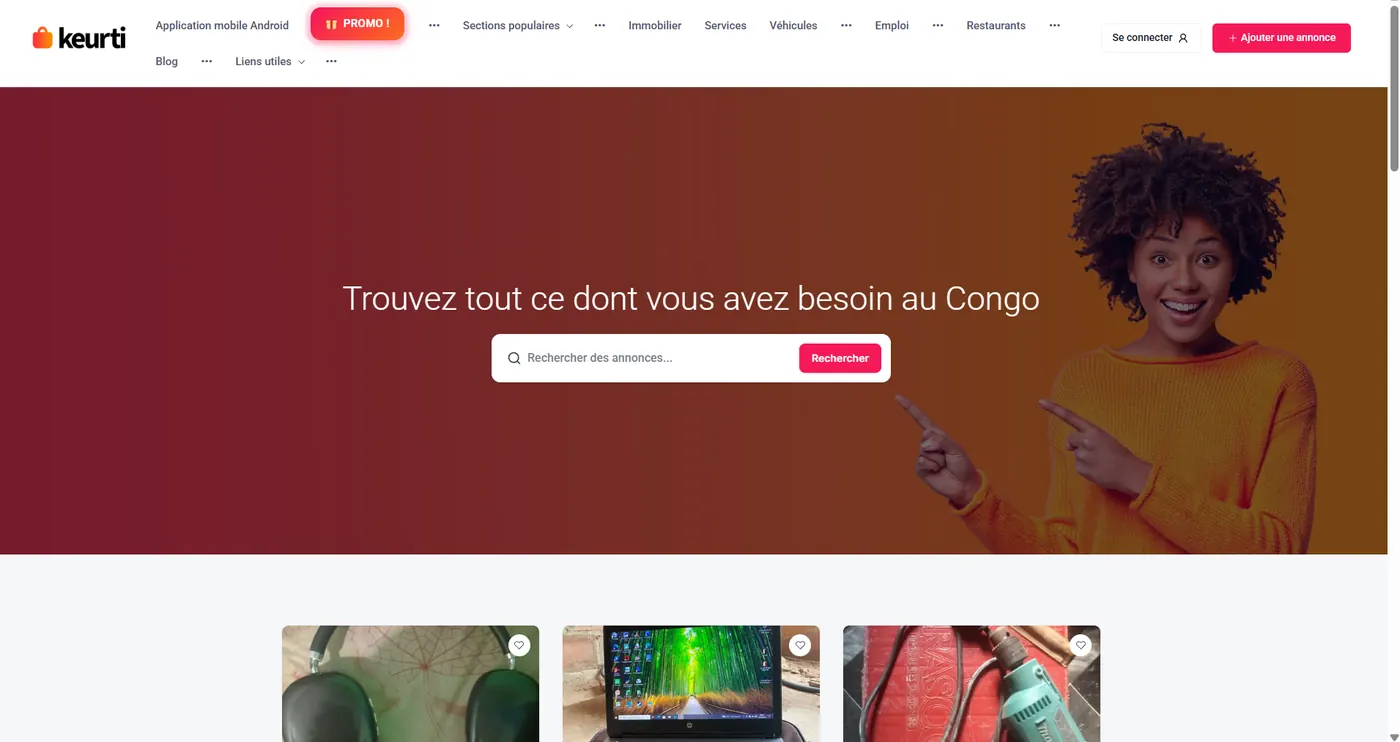 Keurti, a classifieds platform for the Republic of Congo